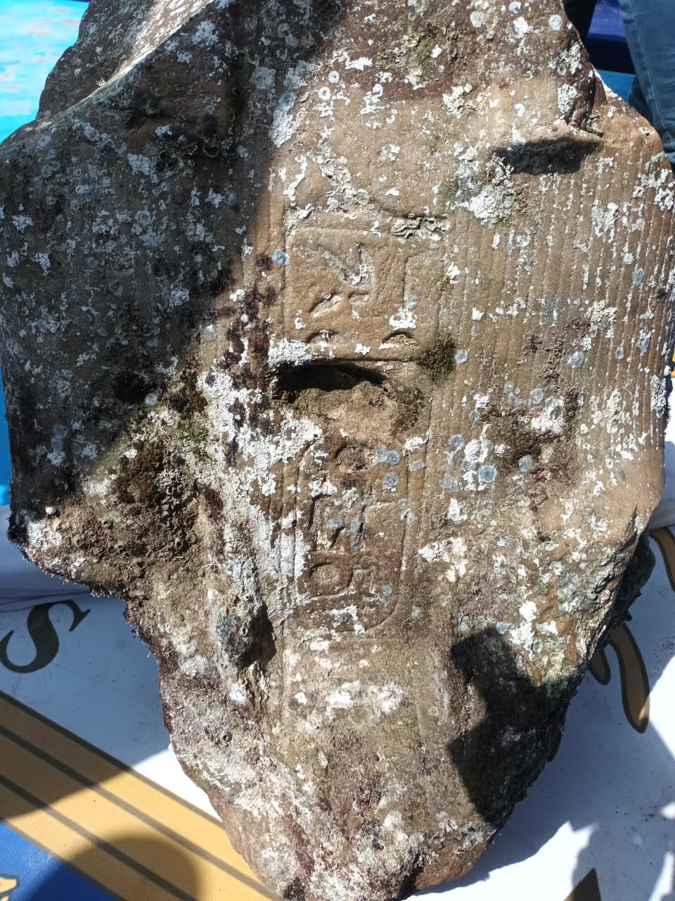 العثور على خرطوش هيروغليفي للملك رمسيس الثاني على إحدي القطع المنتشلة من ميناء أبو قير 