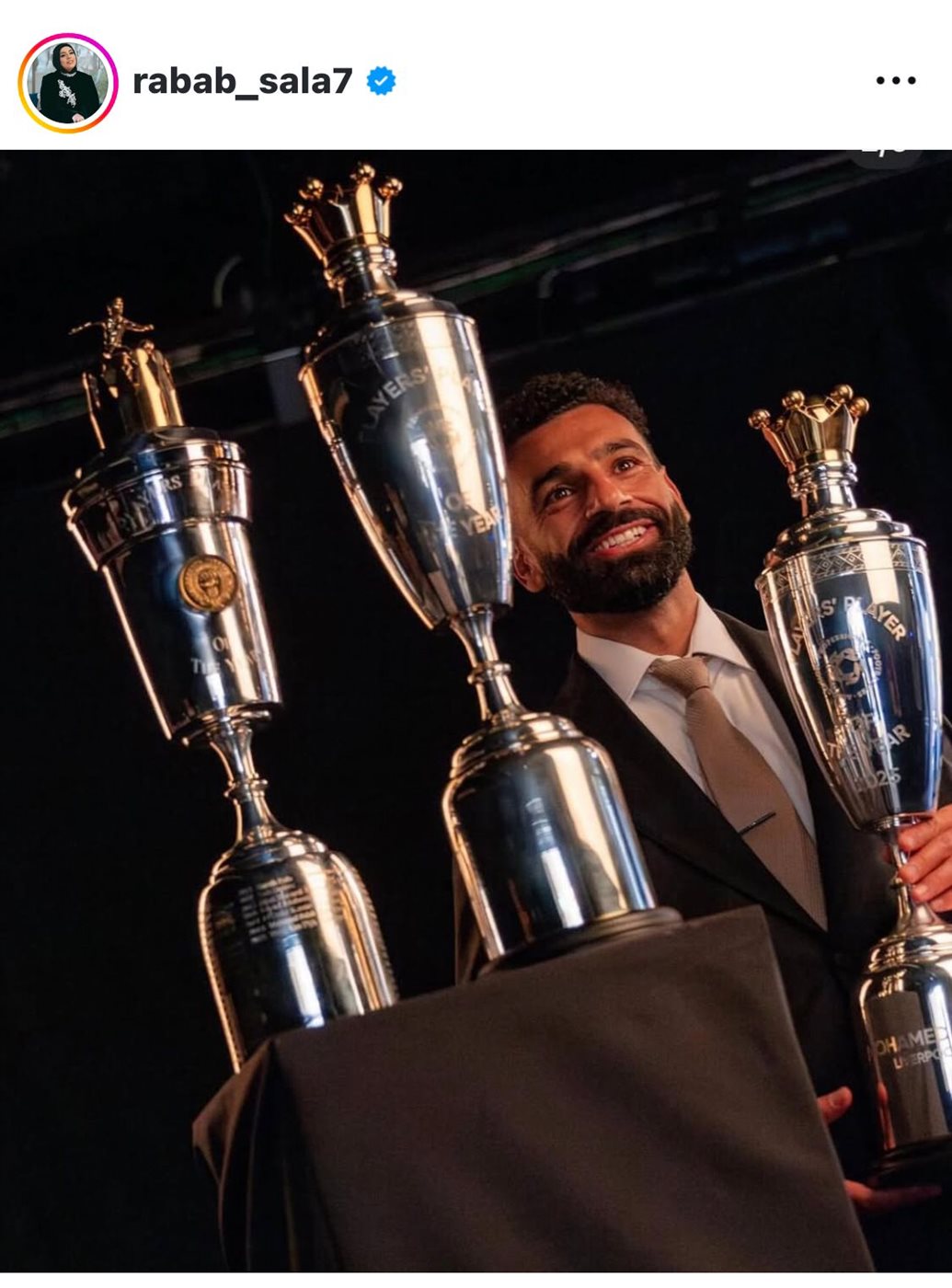 <strong>محمد صلاح رفقة جوائز رابطة اللاعبين المحترفين</strong>