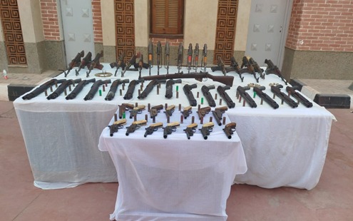 الأسلحة المضبوطة