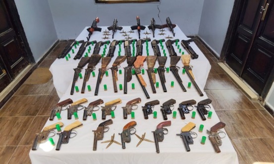 الأسلحة المضبوطة