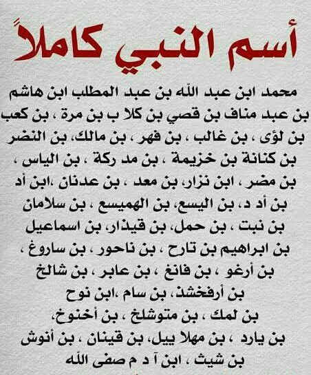 بطاقة تعريفية بالنبي بمناسبة المولد النبوي الشريف