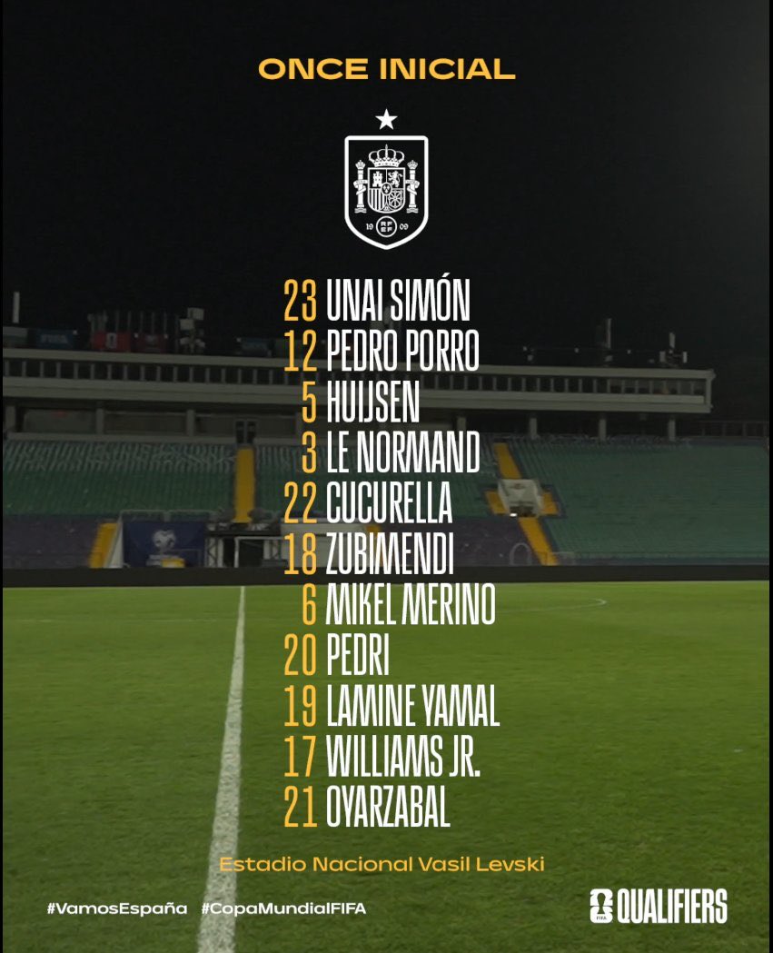 لامين يامال يقود تشكيل إسبانيا لمواجهة بلغاريا في تصفيات كأس العالم 2026