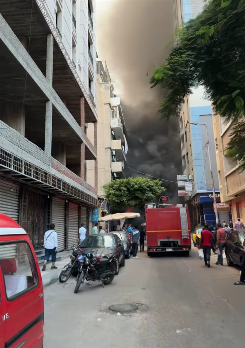 حريق بمعرض درجات بخارية