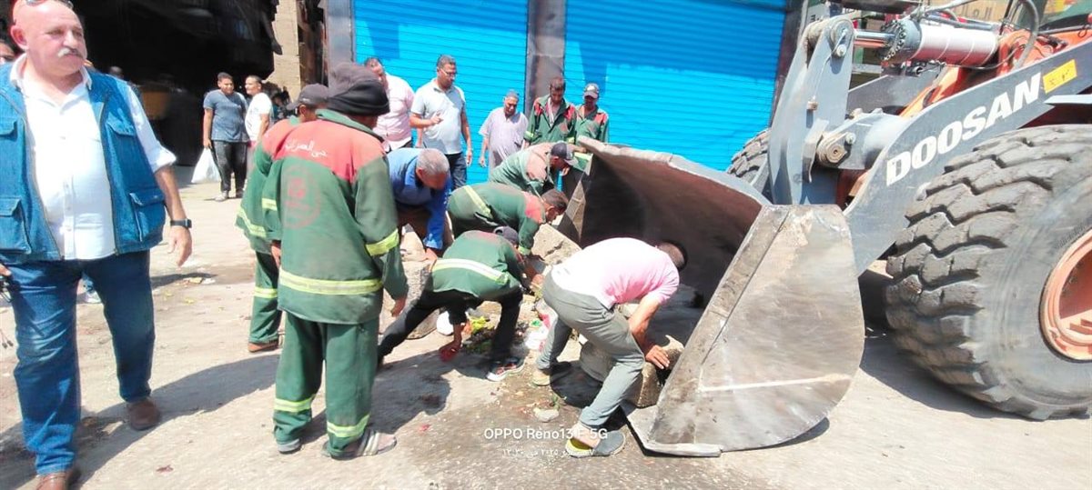  رفع 450 حالة إشغال من شارع مستشفى الصدر بالعمرانية