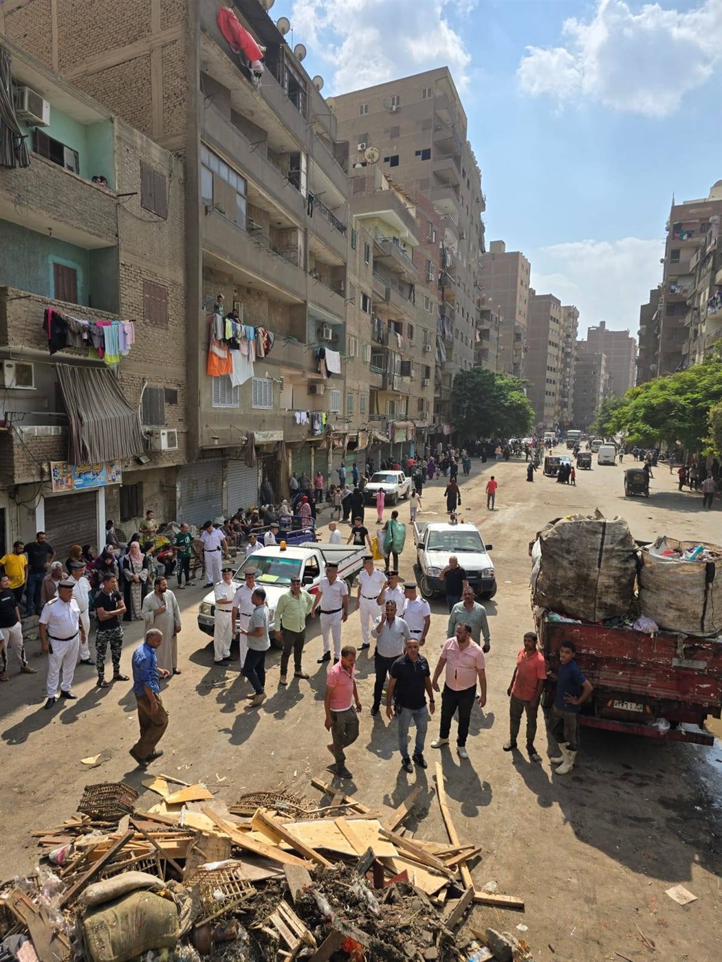  رفع 450 حالة إشغال من شارع مستشفى الصدر بالعمرانية