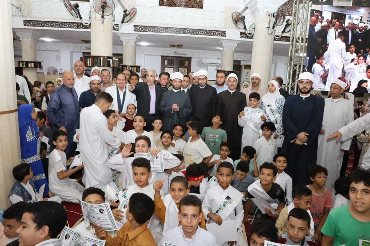 وزير الأوقاف يشهد احتفالًا لتكريم الأطفال حفظة القرآن بمسجد سيدي إبراهيم المتبولي بالمرج