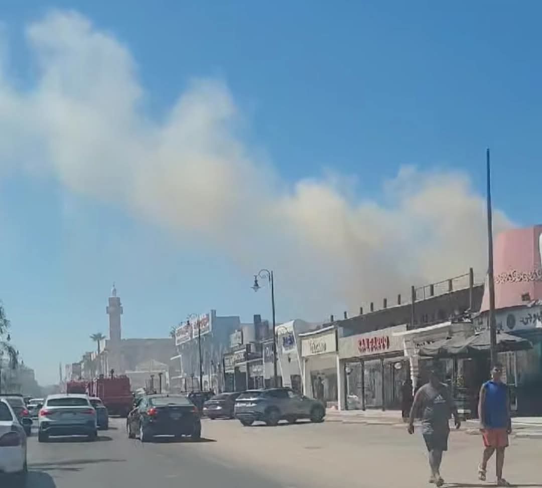حريق مخزن بقرية النورس السياحية ببورسعيد 