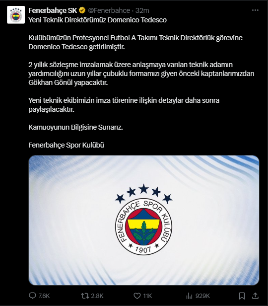 <strong>ارتبط اسمه بـ الأهلي.. فنربخشة يعلن تعيين البلجيكي تيديسكو مدربًا لـ الفريق</strong>