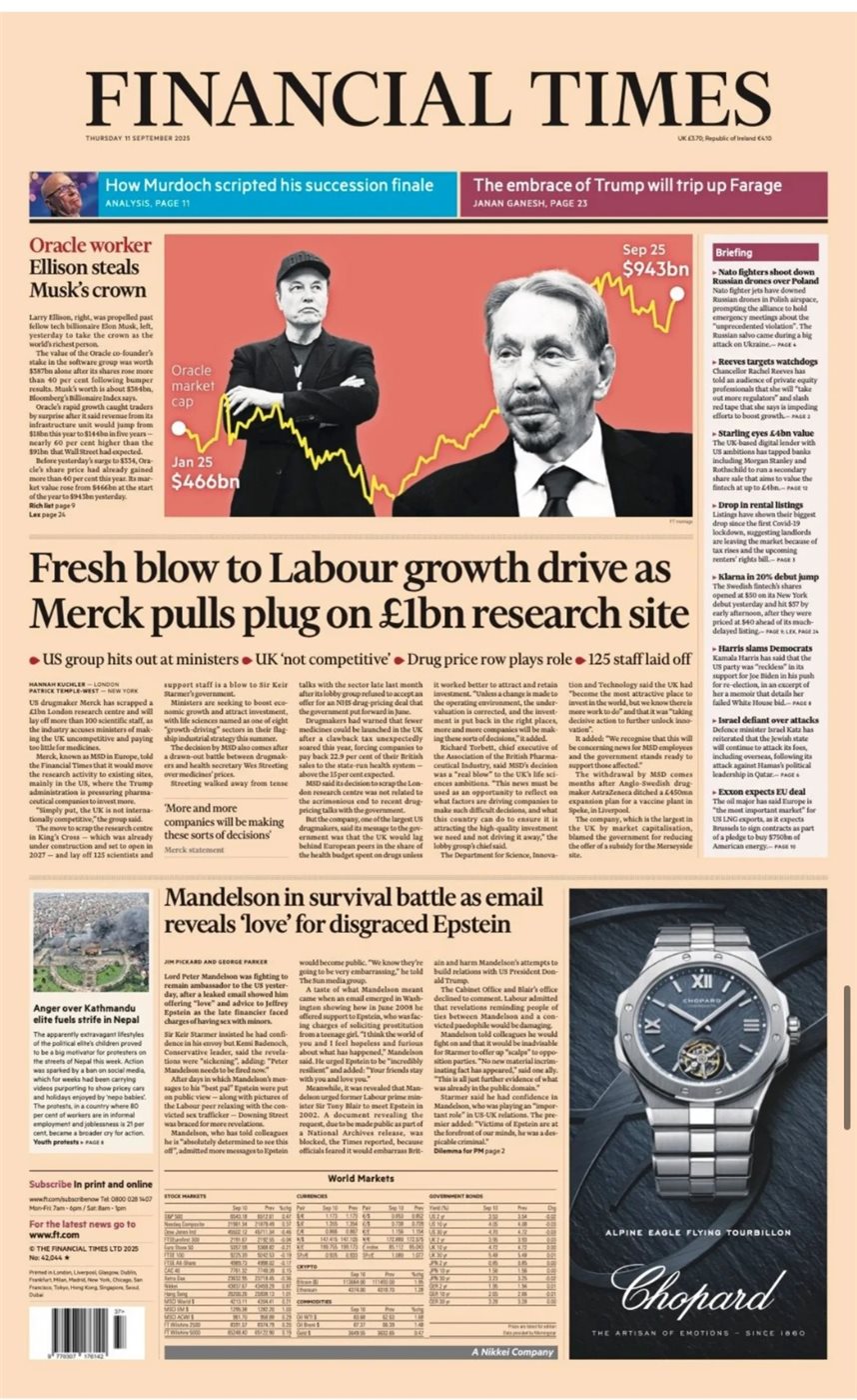 رفع الضرائب يدفع المستثمرين للهجرة: ميرك تلغي مشروع مليار باوند في لندن وتنقل أبحاثها لأمريكا