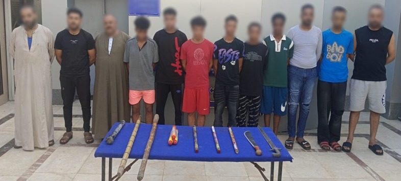 طرفي المشاجرة والمضبوطات 