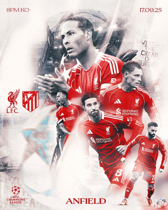 القنوات الناقلة لمباراة ليفربول وأتلتيكو مدريد في دوري أبطال أوروبا