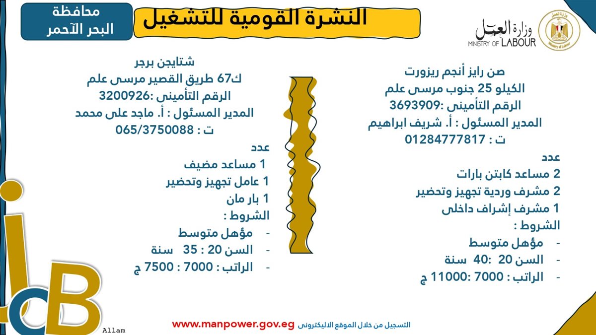 وظائف شاغرة متاحة الآن عبر وزارة العمل