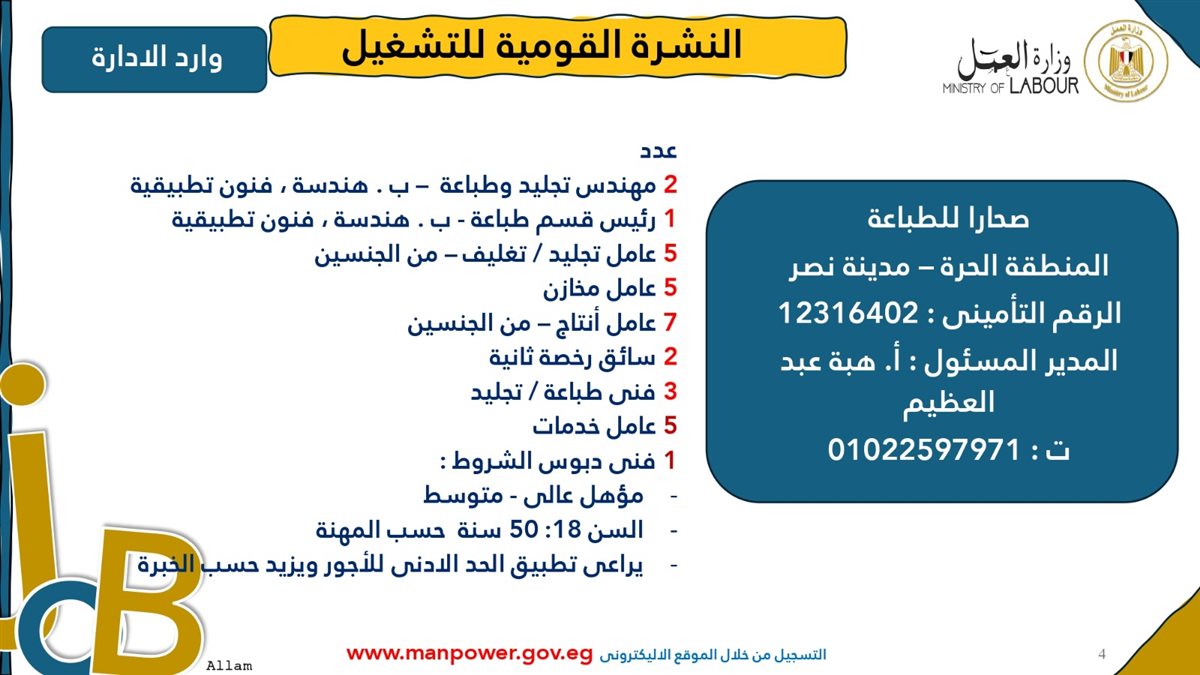 وظائف شاغرة متاحة الآن عبر وزارة العمل