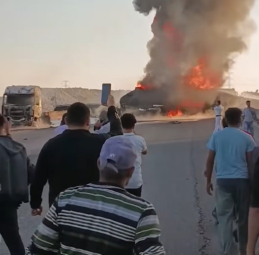  حادث اشتعال سيارة نقل مواد بترولية