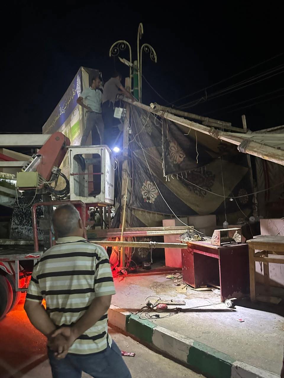 حملة ليلية لازالة الاشغالات ومصادرة الشيشة في الوادى الجديد