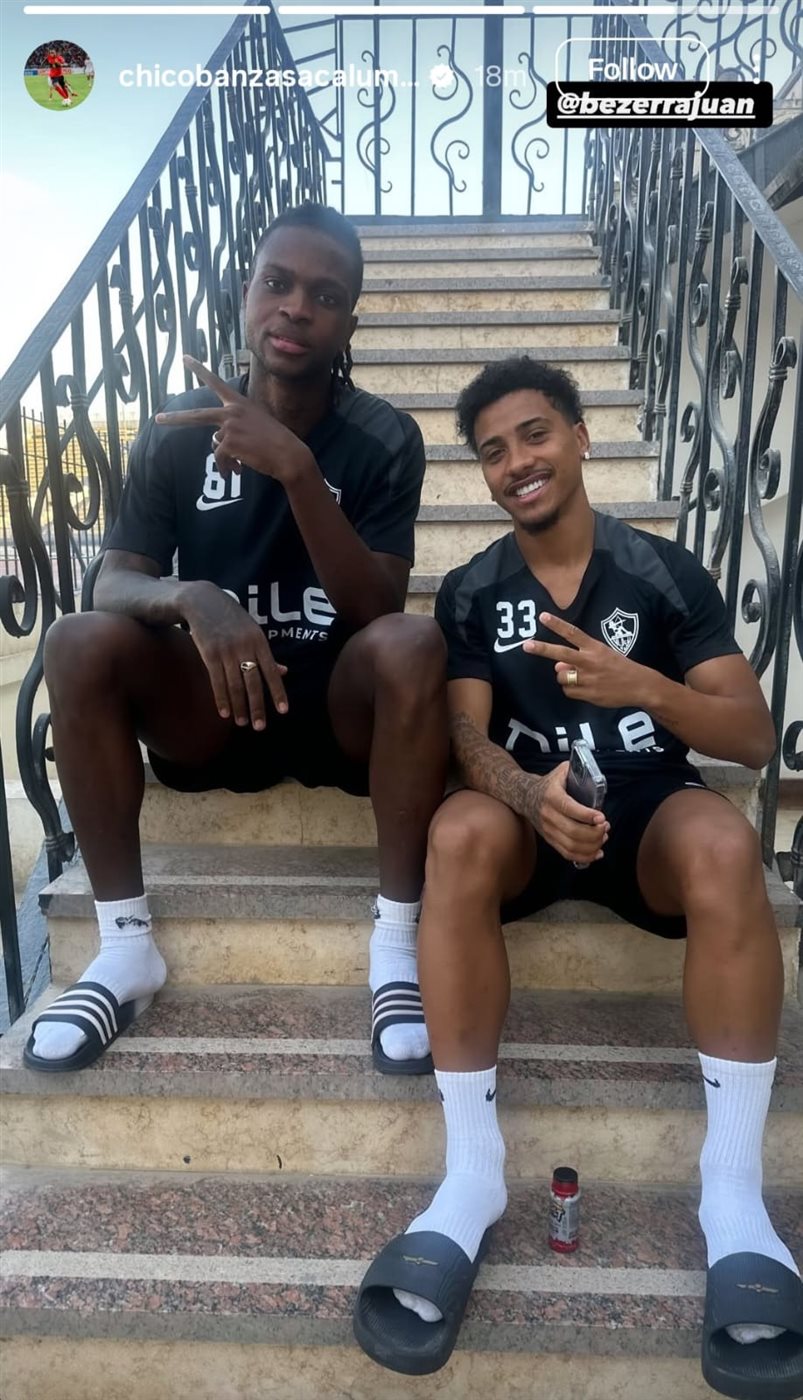 <strong>أول ظهور لـ شيكو بانزا لاعب الزمالك بعد أزمة مستحقاته المالية</strong>