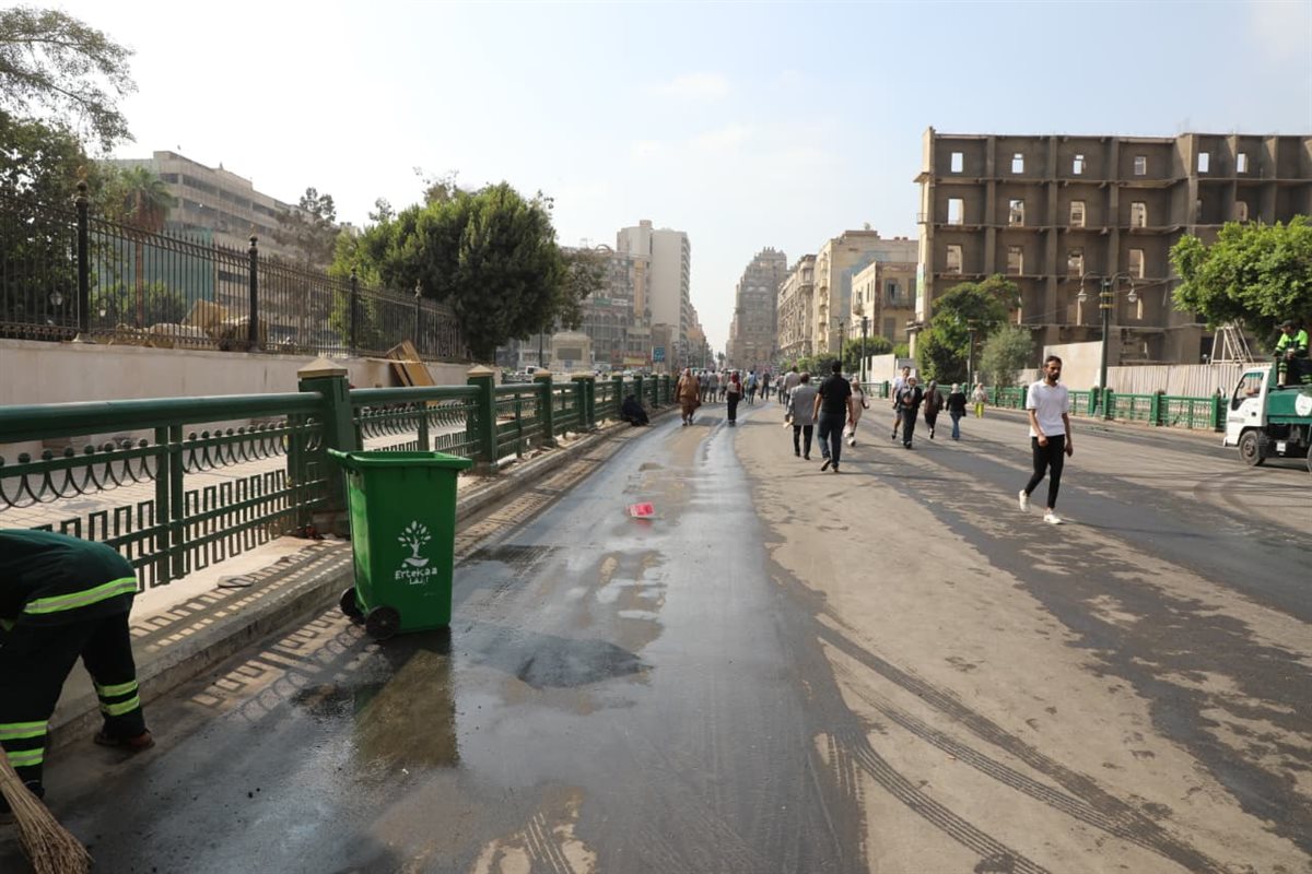  فتح الطريق أمام حديقة الأزبكية