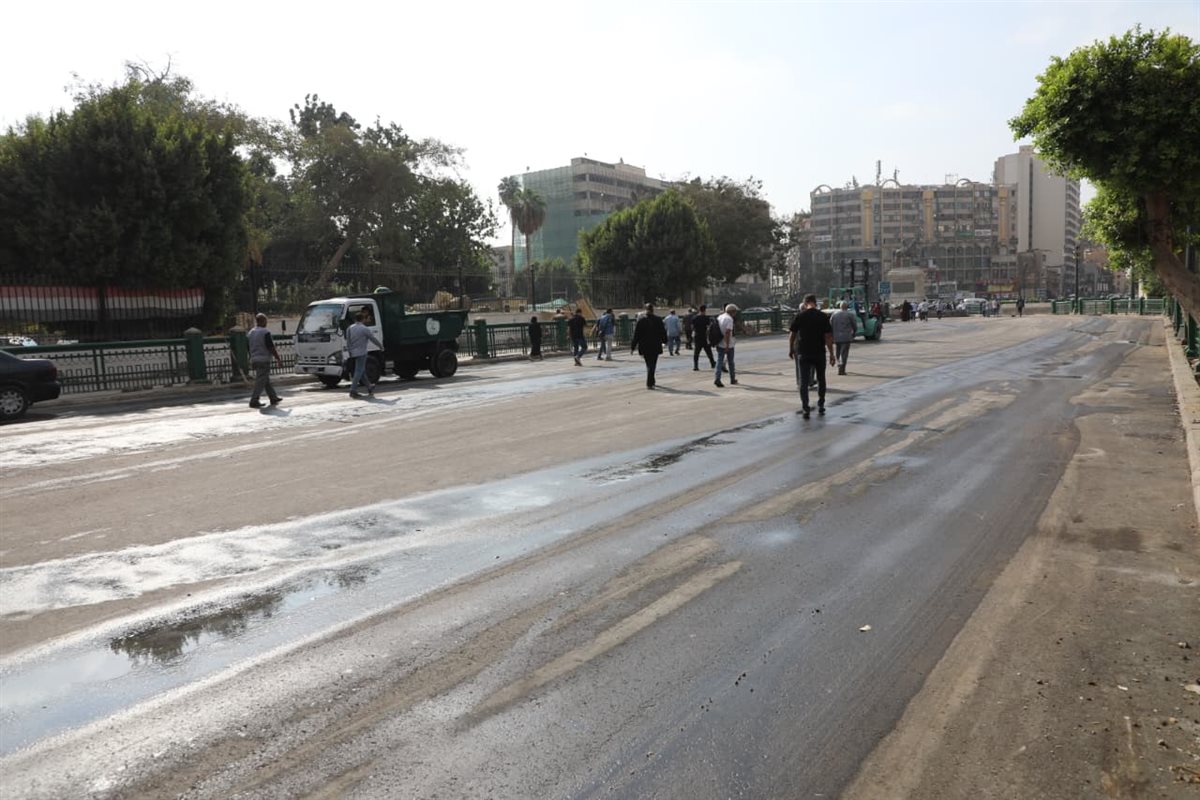  فتح الطريق أمام حديقة الأزبكية