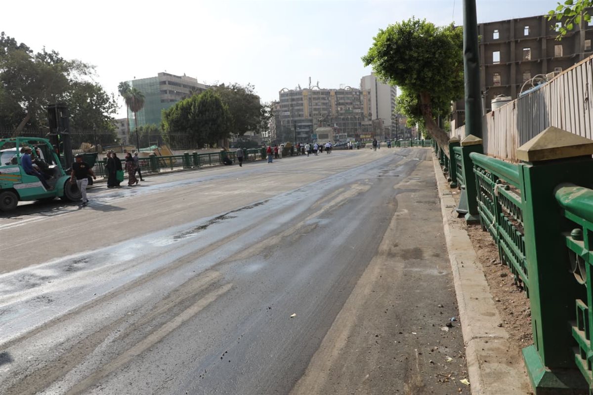  فتح الطريق أمام حديقة الأزبكية