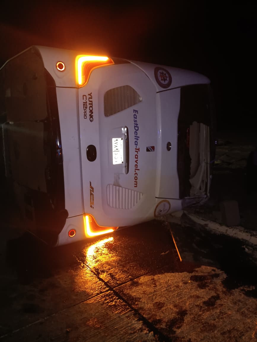 تطورات حادث انقلاب أوتوبيس بالمنيا