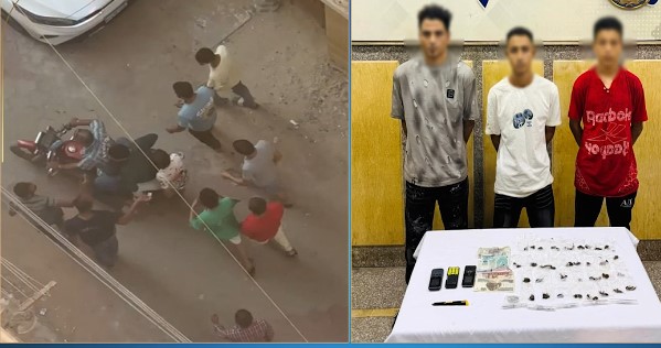 ترويج المواد المخدرة في أحد شوارع الفيوم