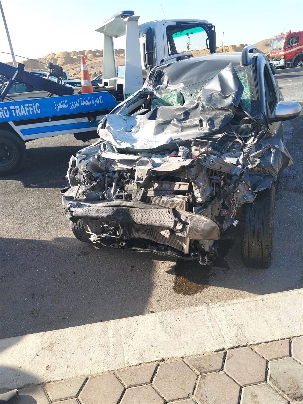 حادث تصادم بالتجمع الخامس 