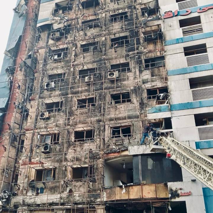 حريق مستشفى راقودة