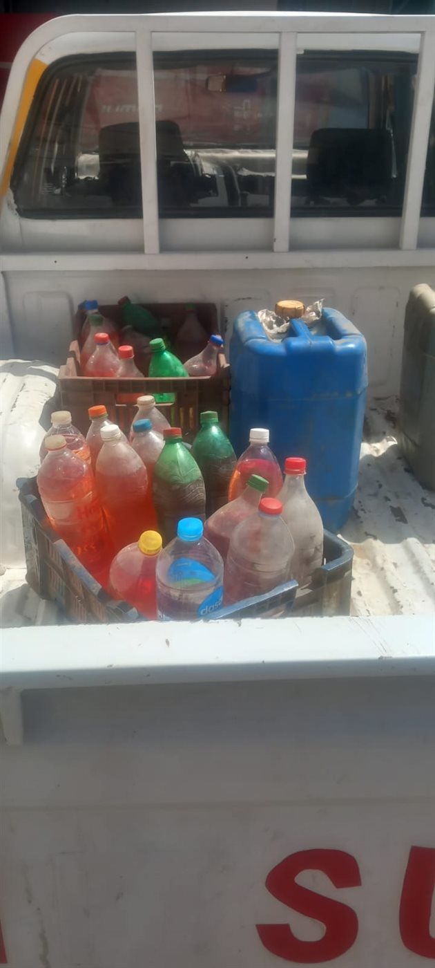 ضبط زجاجات بنزين