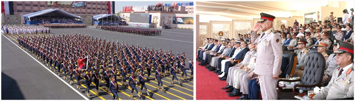 الفريق أول عبد المجيد صقر القائد العام للقوات المسلحة وزير الدفاع والإنتاج الحربي يشهد حفل تخرج دفعات جديدة من الكليات العسكرية  