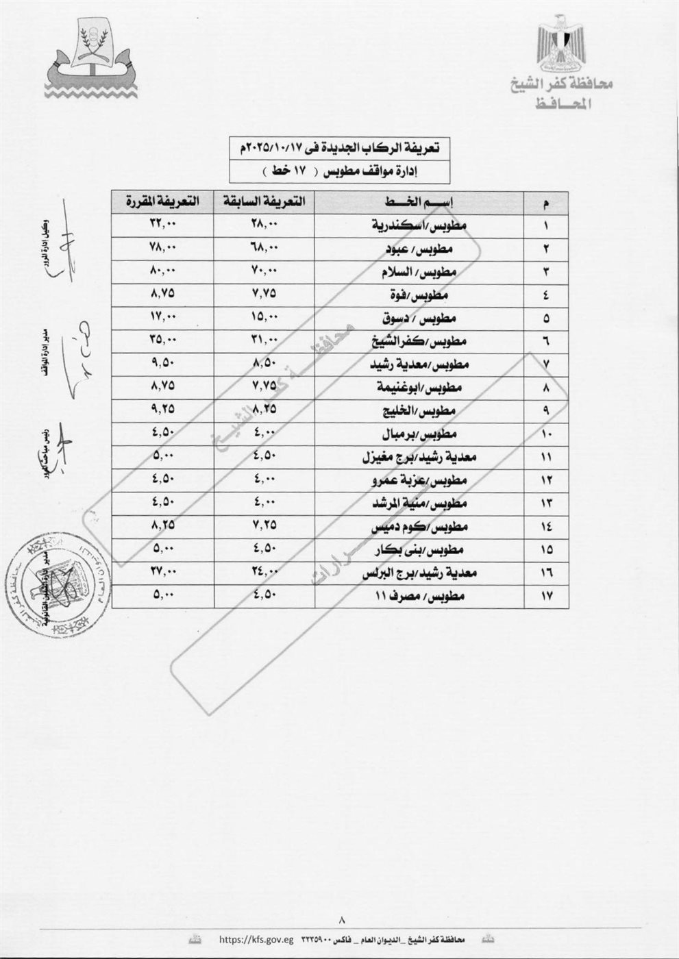 تعريفة الركوب الجديدة