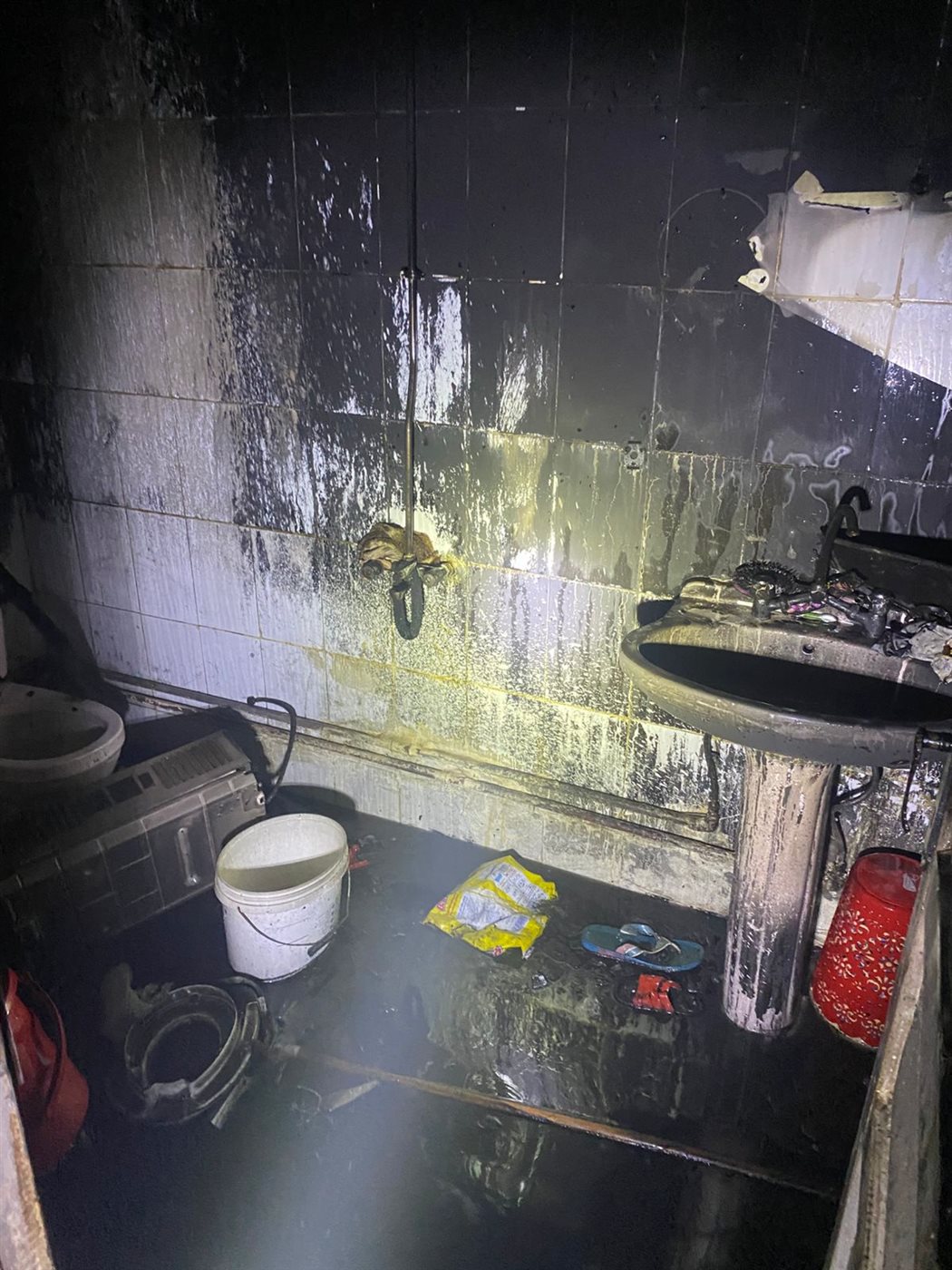 حريق شقة بالسلام