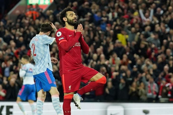 احتفال محمد صلاح بهدفه في شباك مانشستر يونايتد