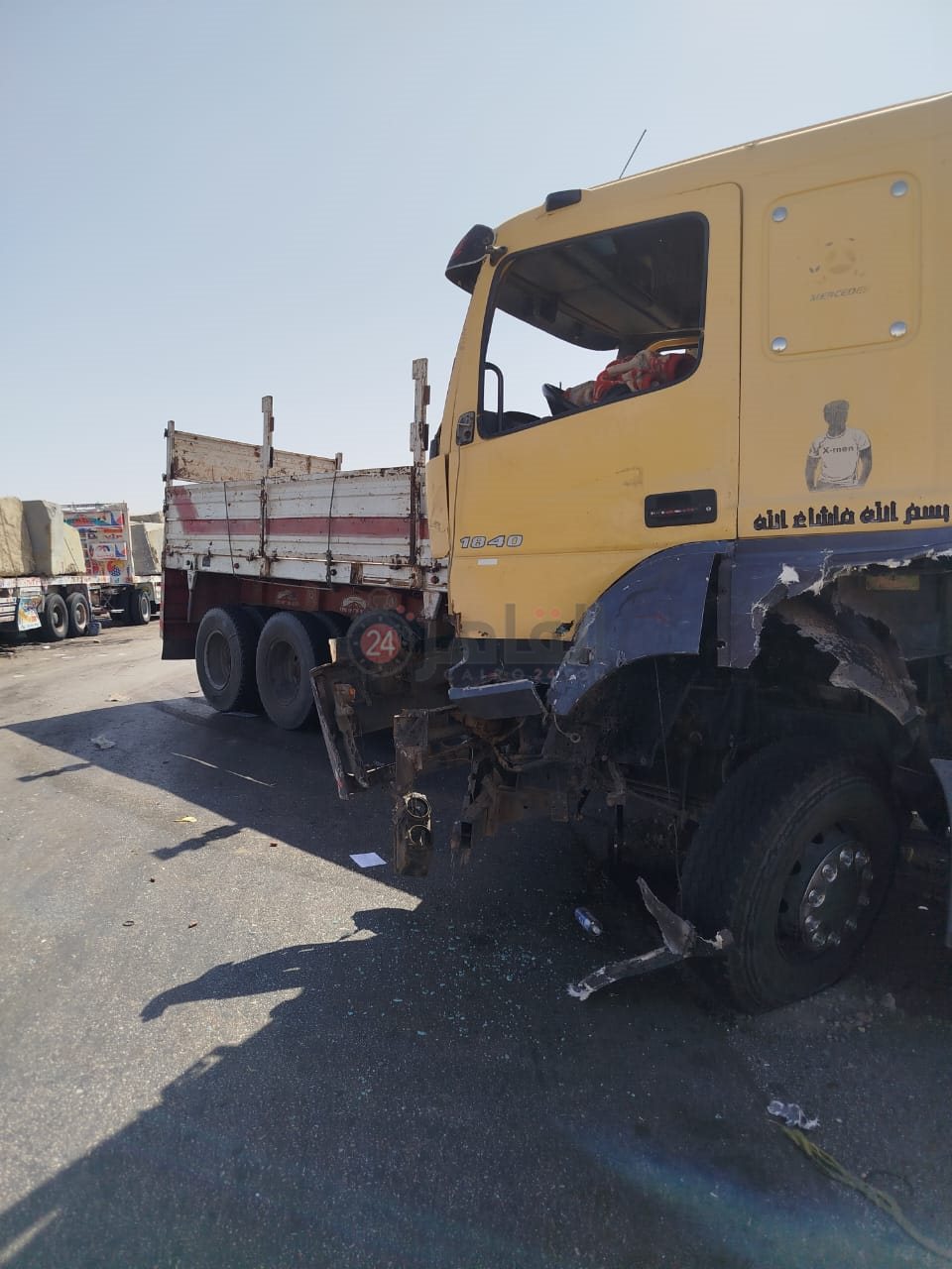 تصادم سيارتين بطريق الغنايم بأسيوط 