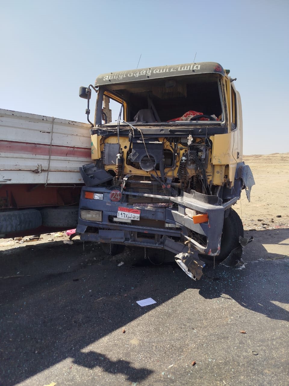 تصادم سيارتين بطريق الغنايم بأسيوط 