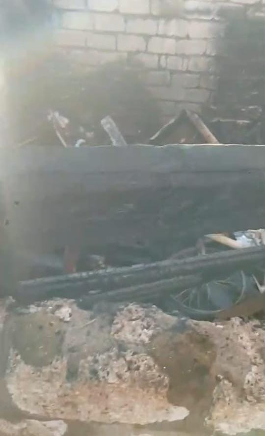 نشوب حريق في منزل 