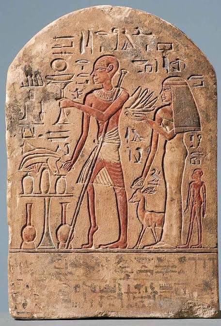 لوحة هامة توضح وجود مرض شلل الاطفال في مصر القديمة واللوحة لرجل يدعي ( روما ) من عصر الدولة القديمة