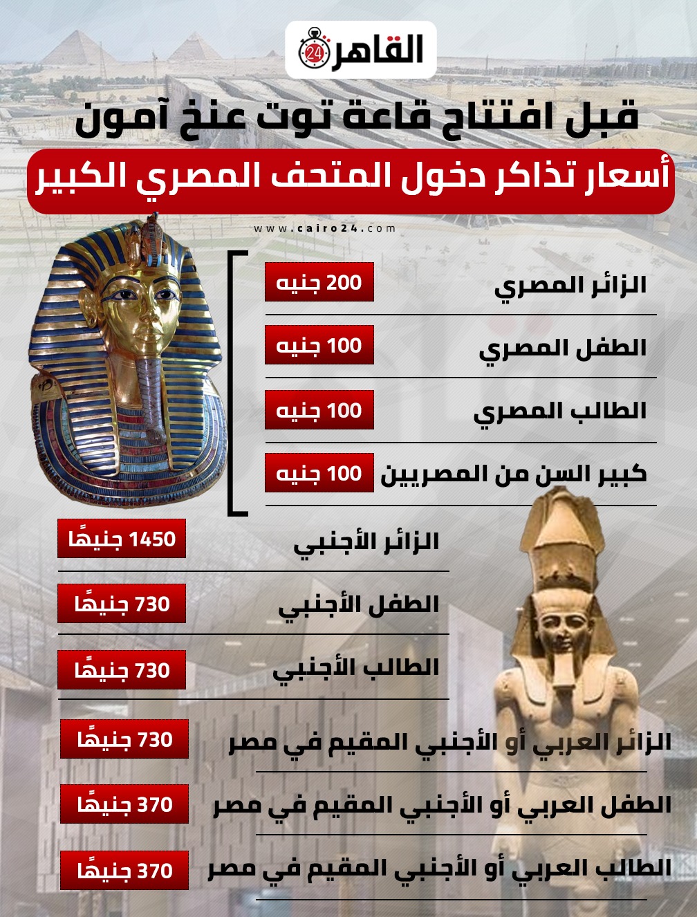 مواعيد عمل المتحف المصري الكبير