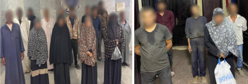 القبض علي 19 رجل وسيدة استغلوا 11 صغير في استجداء المارة وأعمال التسول
