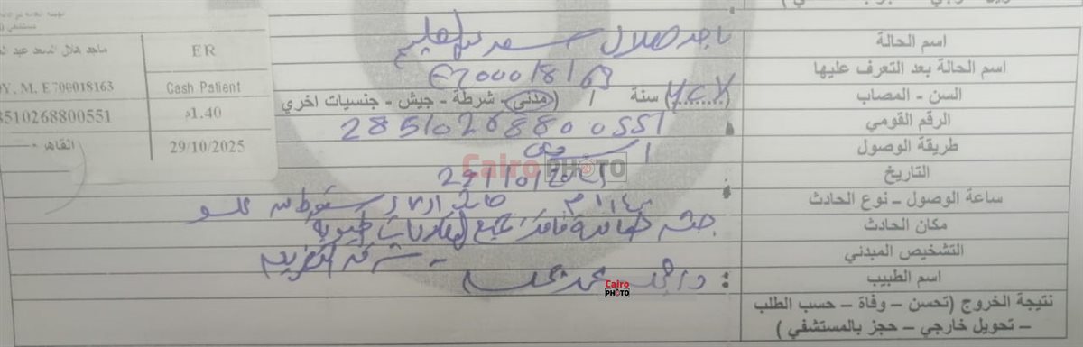 تقرير الوفاة 