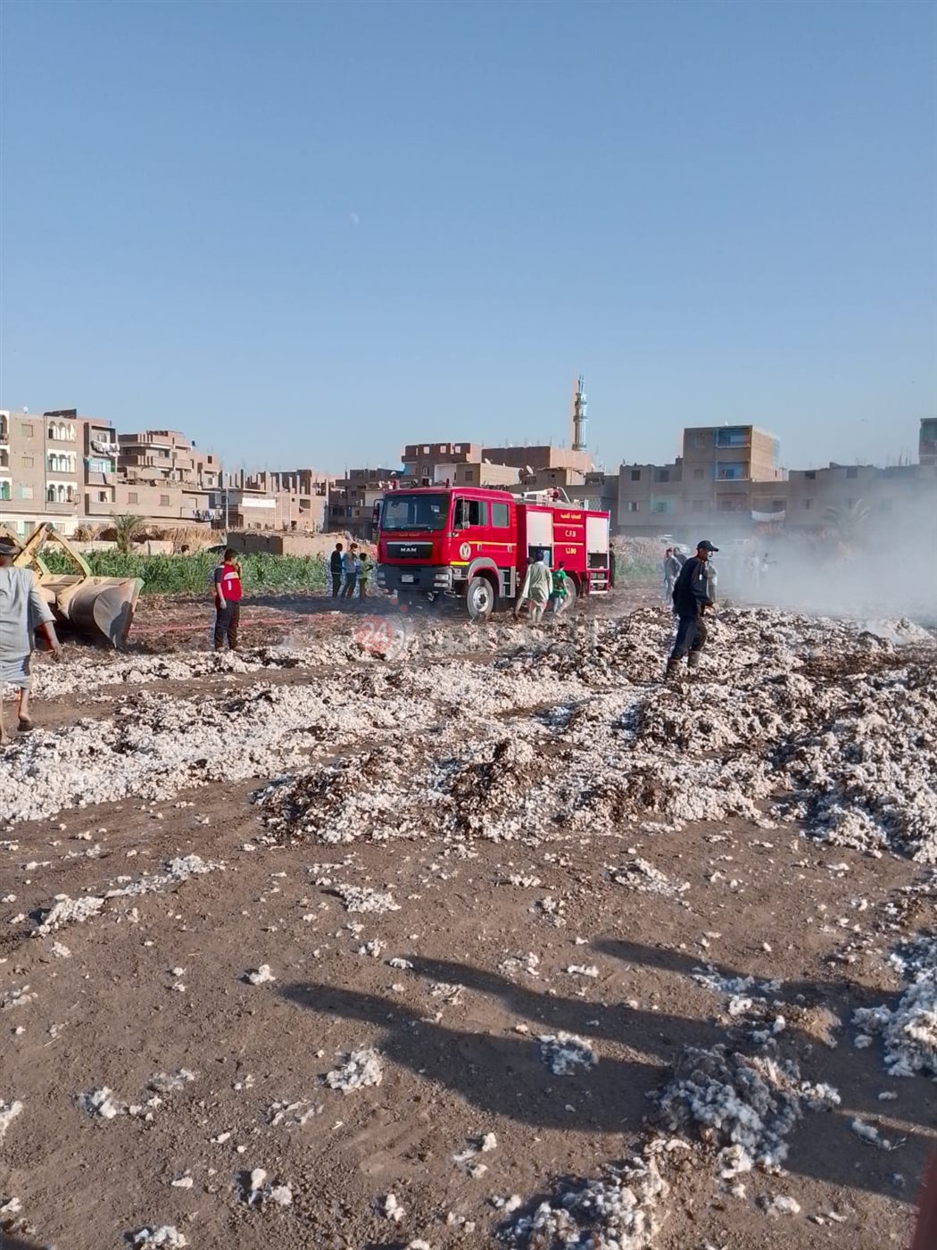 حريق بشونة قطن بأسيوط 