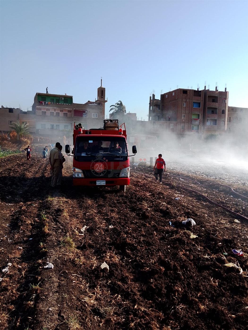 حريق بشونة قطن بأسيوط 