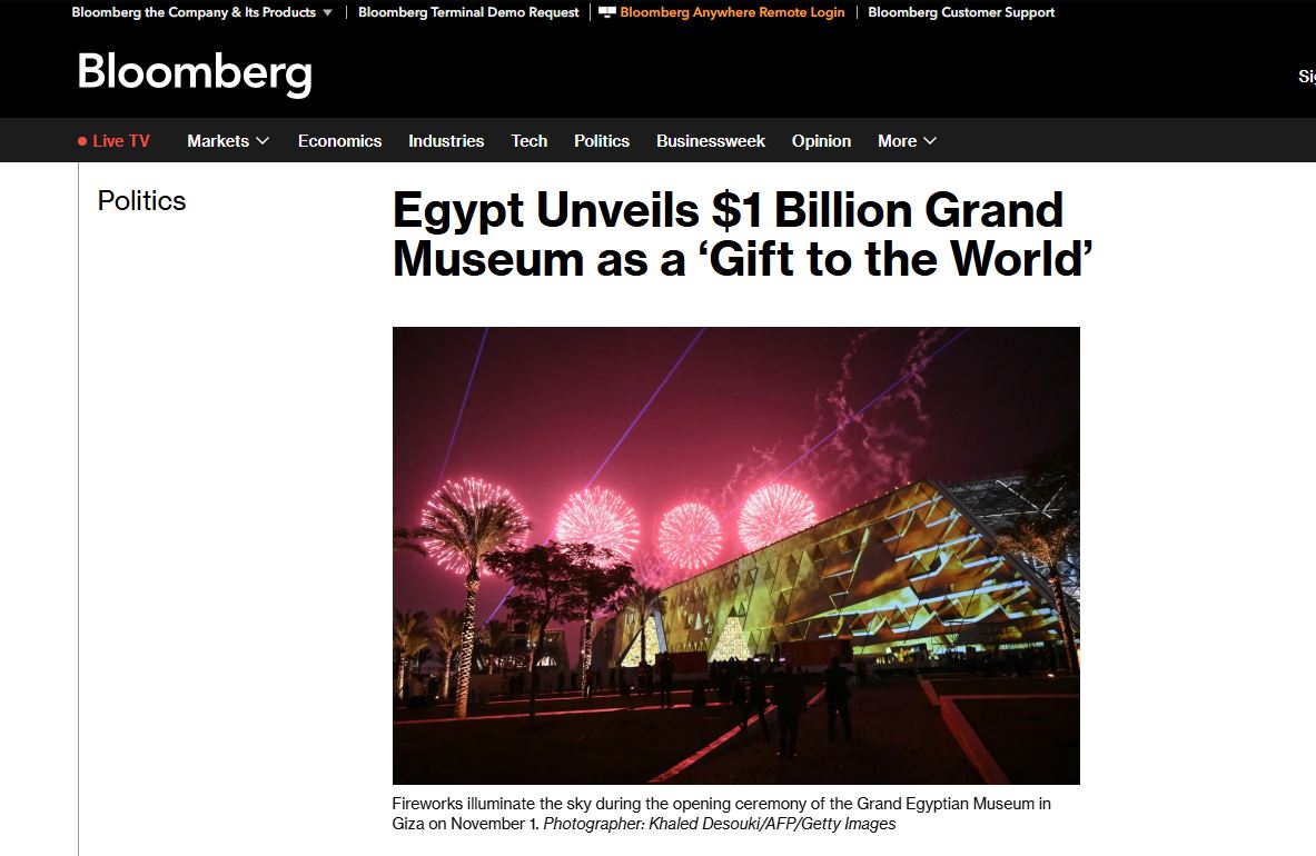 افتتاح المتحف المصري الكبير يتصدر الصحف العالمية