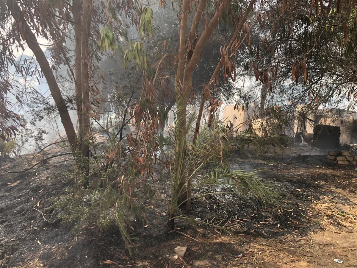 حريق يلتهم 4 أحواش مواشٍ بقرية الكولة في سوهاج