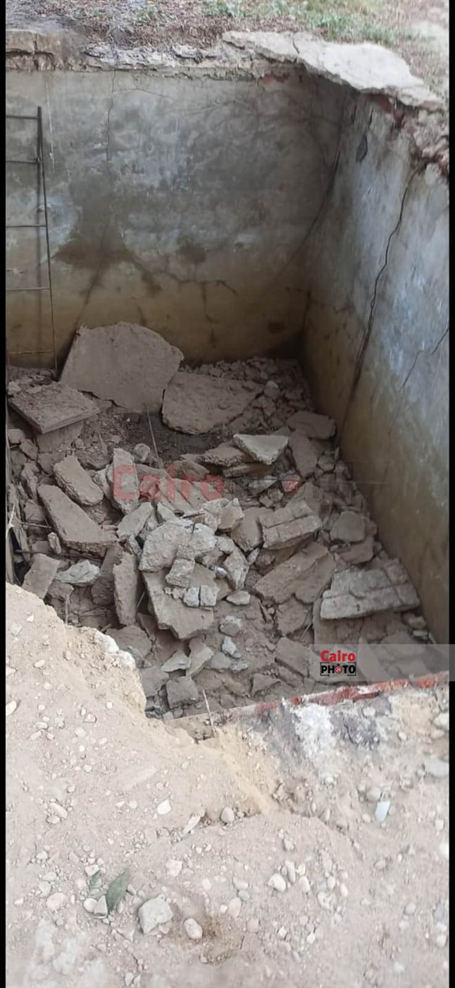 انهيار خزان صرف صحي داخل مدرسة بالصف