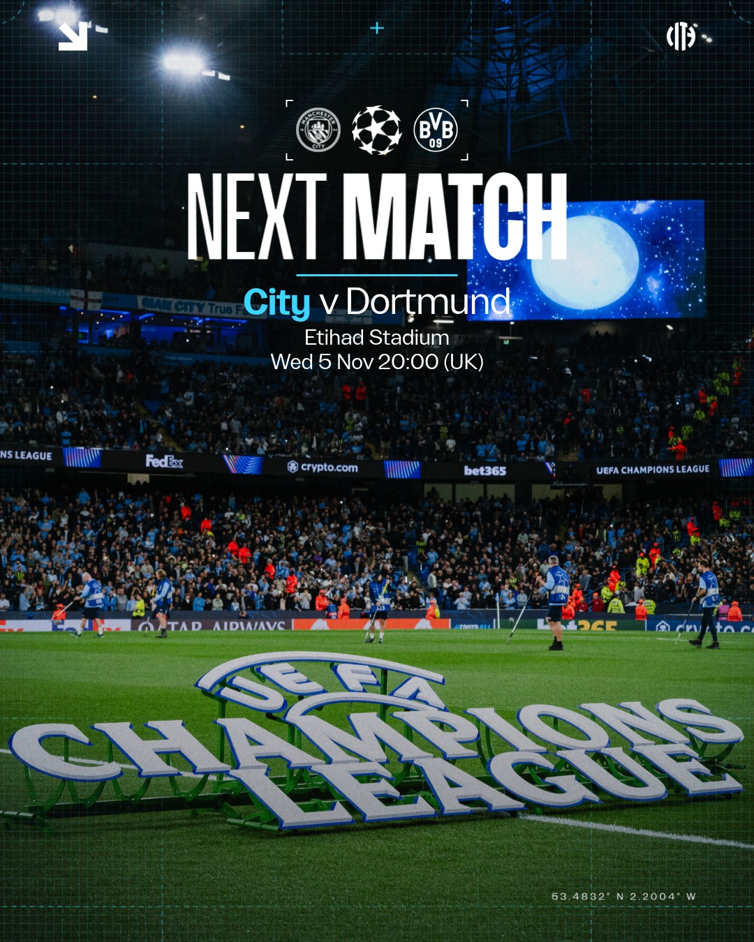 موعد مباراة مانشستر سيتي وبوروسيا دورتموند