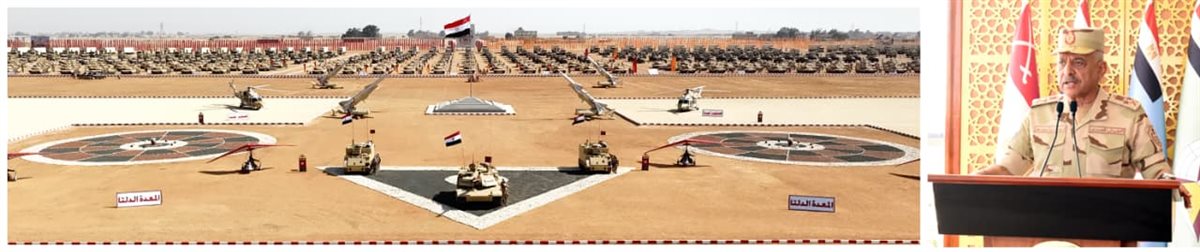  وزير الدفاع يشهد إجراءات تفتيش الحرب لأحد تشكيلات المنطقة المركزية العسكرية  