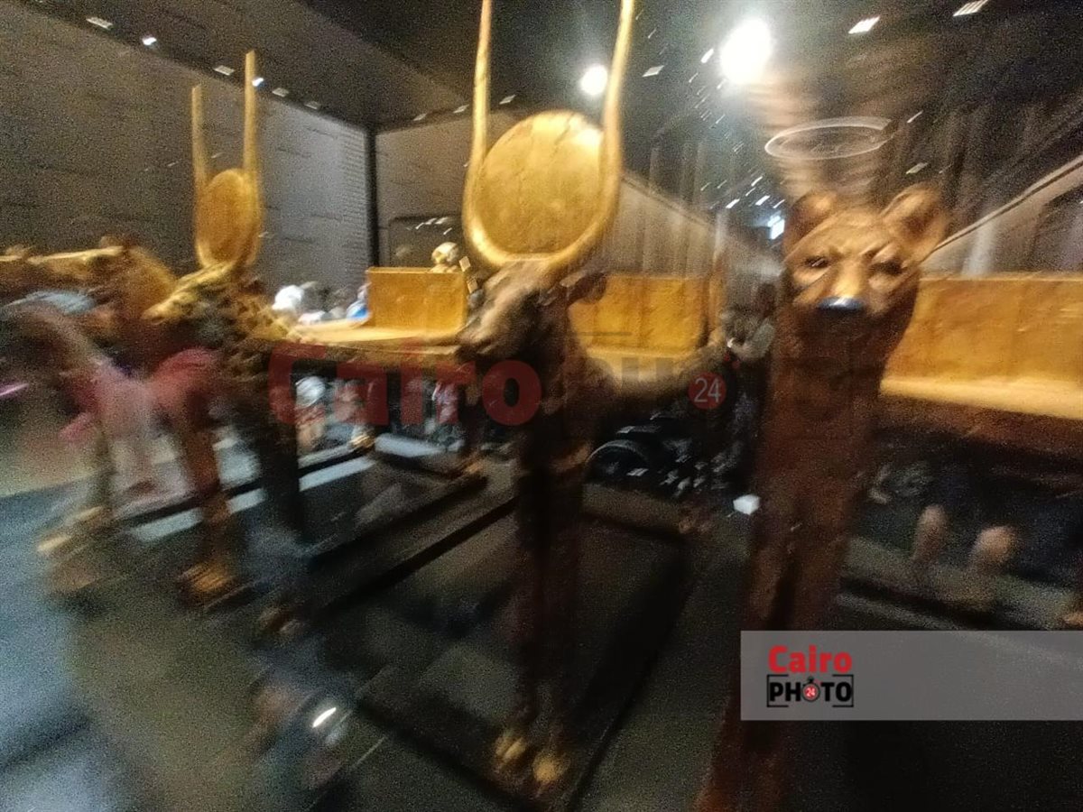 السرير الجنائزي لتوت عنخ آمون بالمتحف المصري الكبير