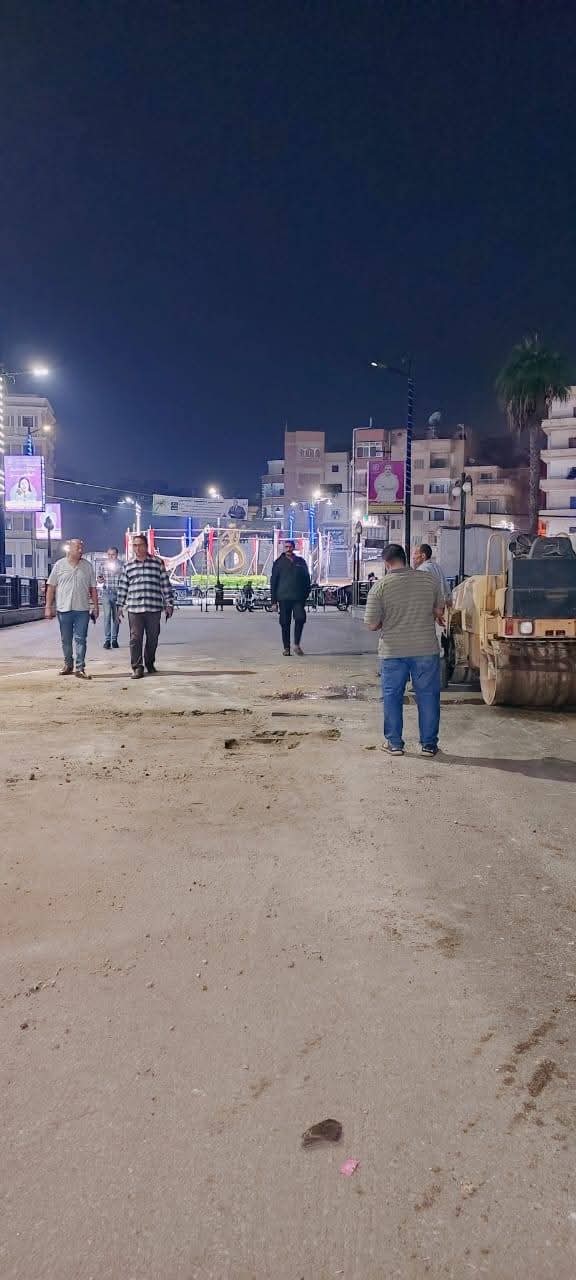 أعمال ترميم كوبري مبارك بالمنوفية 