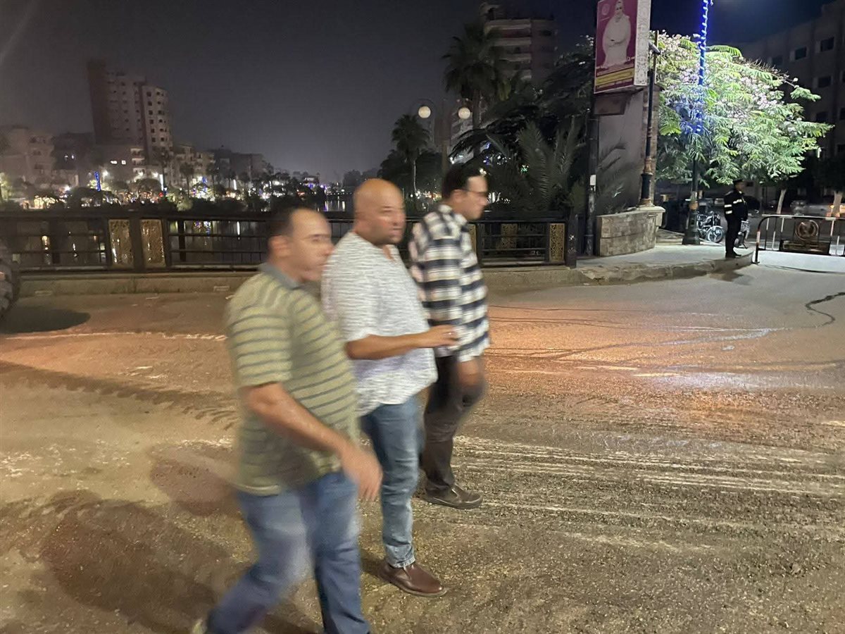 أعمال ترميم كوبري مبارك بالمنوفية 