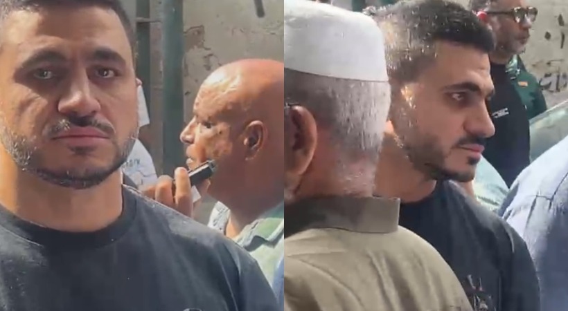  بكاء  كريم السبكي أثناء تشييع جثمان السيناريست أحمد عبد الله من مسجد السراج المنير